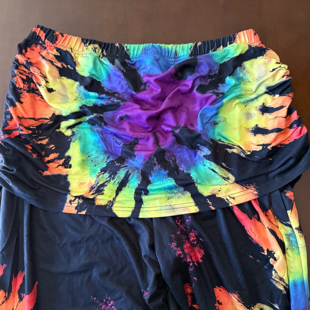Vibrant Tie-Dye Women's yoga pants with a flare leg
